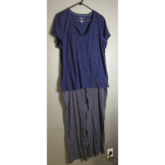 Croft & Barrow Anchor Short Sleeve Pajama Lounge Set Size XXL - Picture 2 of 6